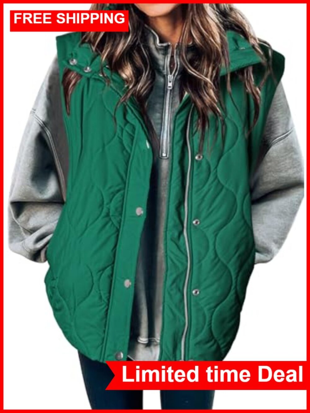 Womens Lightweight Cropped Quilted Puffer Vest Sleeveless Zip Jacket